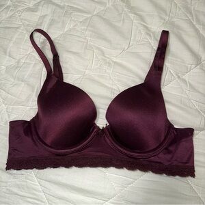 Aerie Sunnie maroon lace trim bra